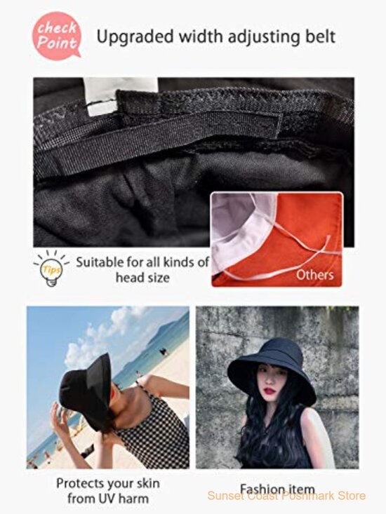Wide Brim Bucket Sun Hat UPF50+ Foldable Adjustable Travel Beach main image 6